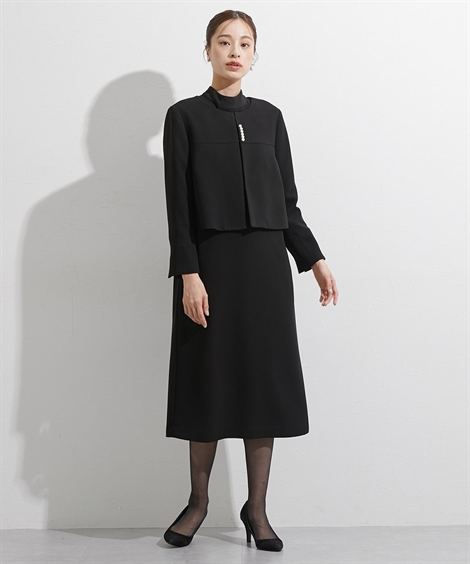 喪服 レディース 礼服 ブラックフォーマル ワンピース ジャケット