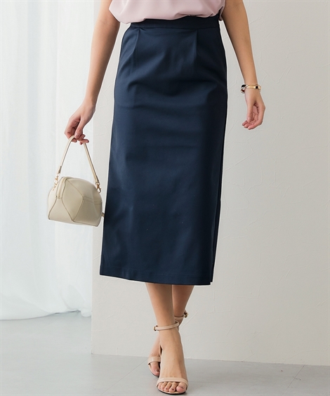 スカート レディース ハリ感素材 ストレッチ タイトスカート ニッセン