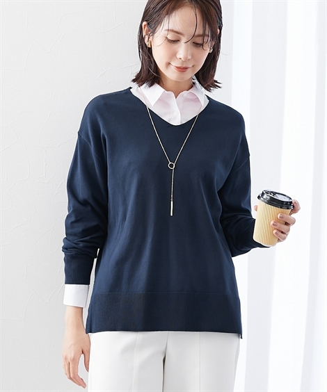 レディース トップス ニット 乾燥機OK ウォッシャブル 静電気防止 毛玉