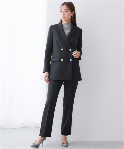 レディーススーツ レディース スーツ パンツスーツ 冬 ウール調 ダブル