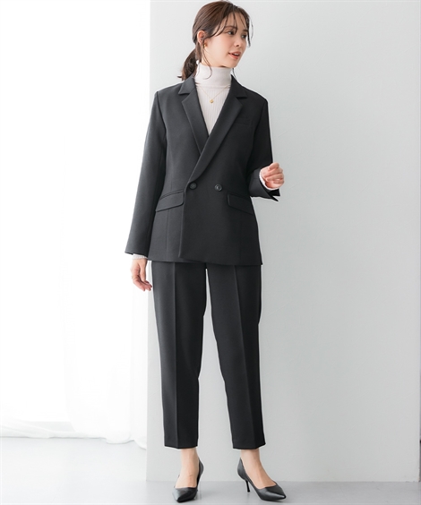 レディース スーツ パンツスーツ セットアップ 冬 冬用 ウール調