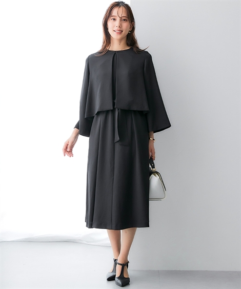レディース スーツ アンサンブル ジャケット ワンピース ロング丈