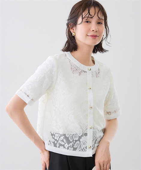 アウター レディース トップス ジャケット レースジャケット 花柄 ノー