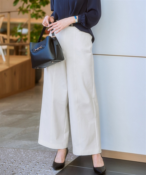 ニッセン パンツ ストレッチ ワイドパンツ レディース S-LL