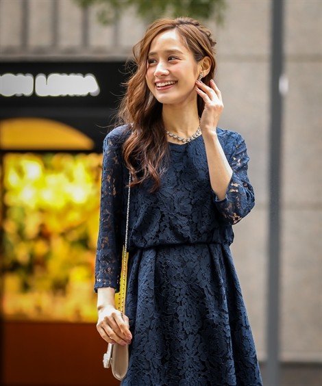 ドレス パーティー レディース 総レース裾スカラップ ワンピース 結婚式 二次会 お呼ばれ対応 大きいサイズ有 フォーマル 4l 5l 結婚式 ニッセン Nissen Zzy4319a4075 ニッセンyahoo 店 通販 Yahoo ショッピング