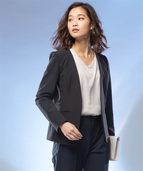 最終値下げ スーツ パンツ レディース テーラード ジャケット ストレート アイスグレー ネイビー S M L ニッセン Nissen 人気トレンド Carlavista Com