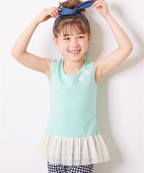 キッズ チュール付 タンクトップ 女の子 子供服 トップス 身長100 140cm ニッセン Nissen Zzy4319b3191 ニッセンyahoo 店 通販 Yahoo ショッピング