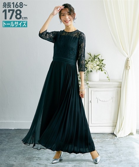 ドレス ワンピース レディース トールサイズ パーティー アシンメトリー プリーツ使い 結婚式 二次会 お呼ばれ対応 フォーマル 披露宴 M L ニッセン Nissen Zzy43b2672 ニッセンyahoo 店 通販 Yahoo ショッピング