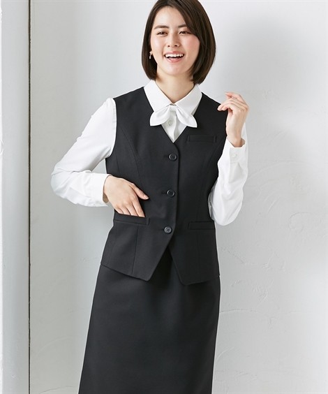 事務服 ベスト スーツ レディース ブラウス ワンピース ドッキング 洗える 防汚加工 消臭テープ付 S M L ニッセン Nissen Zzy43b4475 ニッセンyahoo 店 通販 Yahoo ショッピング
