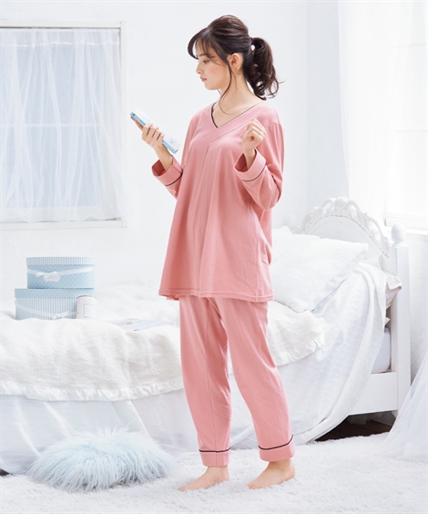 パジャマ 上下セット レディース 綿100 パイピング ルームウェア S M L ニッセン Nissen Zzy43c2130 ニッセンyahoo 店 通販 Yahoo ショッピング