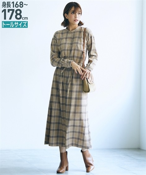 ワンピース レディース トールサイズ ロング マキシ ロング丈 シャツ 共布 ベルト付 4l 5l ニッセン Nissen Zzy43d31 ニッセンyahoo 店 通販 Yahoo ショッピング