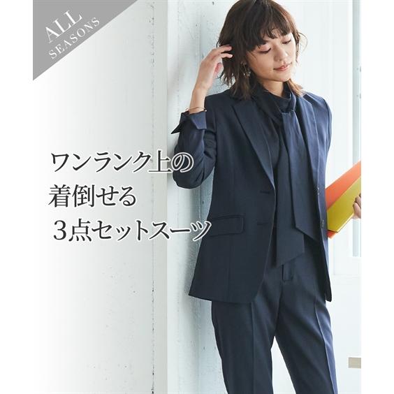 ニッセン スーツ パンツ レディース ドビー素材 セットアップ 3