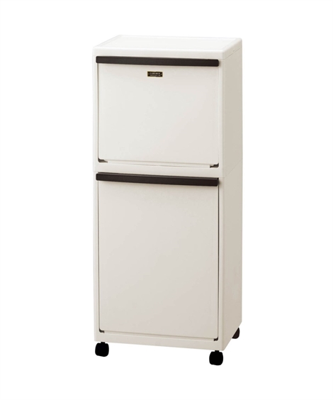 フラップ式ダストボックス　2分別　ホワイトウォッシュ フラップ式ダストボックス 2分別 ホワイトウォッシュ フラップ式