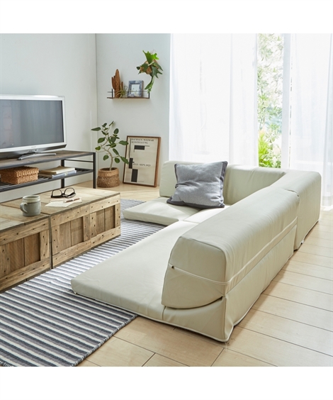 ニッセン（nissen） 3人掛け ロー ソファ 3点セット｜コーナー 合皮