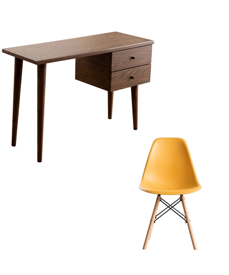 北欧風ウォールナットデスク+椅子