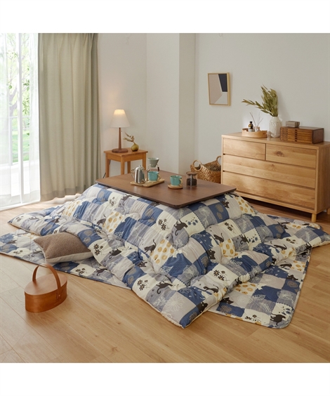 ニッセン（nissen） こたつ 布団 セット ネコ柄 掛敷 かりん 正方形