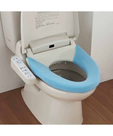 トイレ・バス用品|ふんわりフィット便座カバー O型 ニッセン nissen(R・アクアブルー)
