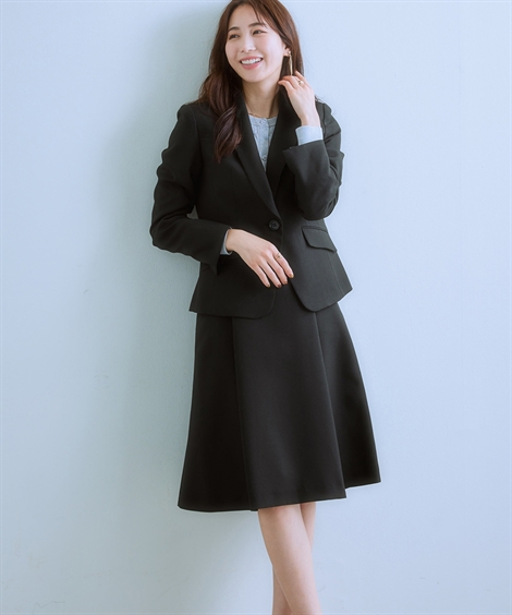 スーツ レディース スカートスーツ フレア 洗える オフィス ビジネス 仕事 通勤 S〜3L グレー...