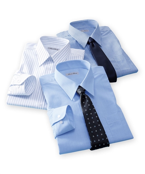 ワイシャツ 大きいサイズ ビジネス メンズ 抗菌防臭形態安定 長袖 3枚組 レギュラー カラー  4...