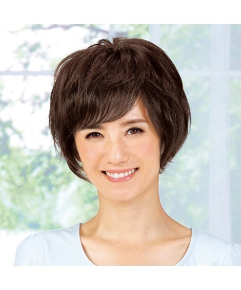 選べる人毛ヘアピース ショート ミディアムヘア 地肌ベースM ニッセン nissenの画像