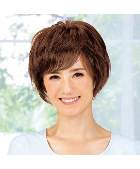 選べる人毛ヘアピース ショート ミディアムヘア 地肌ベースM ニッセン nissenの画像