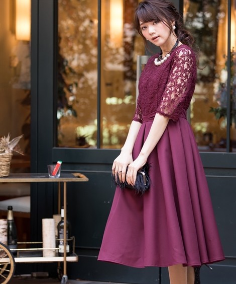 豊富なセール ドレス フォーマル 二次会 披露宴 ニッセン Nissen ニッセン Paypayモール店 通販 Pa パーティー 大きいサイズ レディース ウエスト リボンデザインレース切替 ワンピース フォーマル L 結婚式 最新作安い