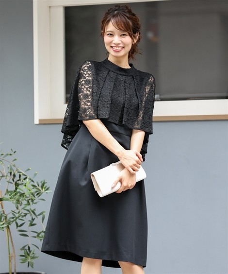 好評最新品 ドレス パーティー 大きいサイズ レディース スマイルサイズ レース ケープ風 ワンピース 結婚式 二次会 お呼ばれ対応 8L ニッセン nissen ニッセン PayPayモール店 - 通販 - PayPayモール 特価