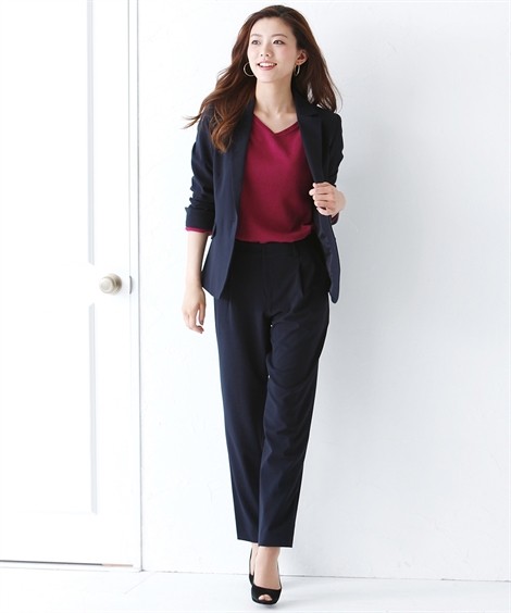 目玉 送料無料 レディーススーツ 洗えるタテヨコストレッチパンツスーツ テーラードジャケット テーパードパンツ レ 激安単価で Www Skylanceronline Com