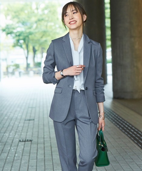 美しい スーツ レディース ビジネス パンツ ウール調 洗える ストレッチ セット 仕事 通勤 秋 冬 大きいサイズ Ll 3l グレー系 黒 ニッセン Nissen 最新情報 Posv2 Ubitechsol Com