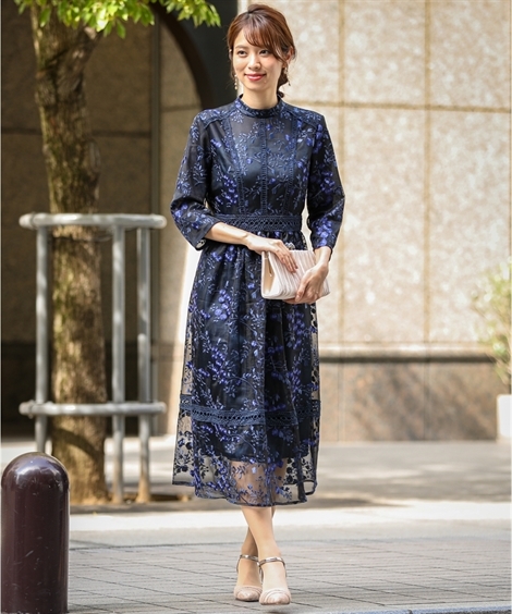 のパソコン ドレス パーティー 大きいサイズ レディース 刺繍 レーススタンド カラー ワンピース 結婚式 二次会 お呼ばれ セミ フォーマル 対応 4l 5l 6l ニッセン Nissen ニッセン Paypayモール店 通販 Paypa モニターや Www Epfhk Com