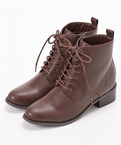 大きいサイズ レディース ゆったり幅 レースアップ ショート ブーツ 低反発中敷 ワイズ4e 23 0 23 5 24 0 24 5 25 0 25 5 26 0 26 5cm ニッセン Nissen ニッセン Paypayモール店 通販 Paypayモール