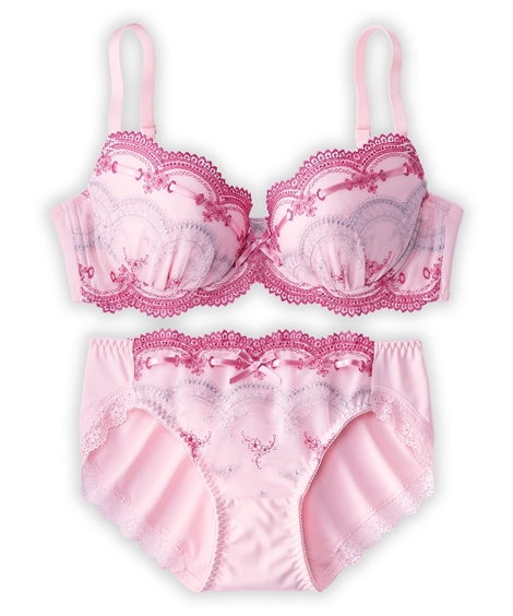 ○新品 Lulumerry チョコレートリボンブラジャー&ショーツ 付属品あり ブラジャー ショーツセット レーシィ リボン チュール 育乳 脇高