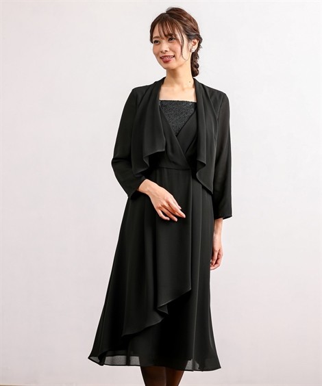 大きいサイズ ワンピース オールシーズン対応 ブラック 4l 5l ニッセン Nissen ニッセン Paypayモール店 通販 レディース 礼服 喪服 洗える 防しわ加工 前開き ボレロ アンサンブル風 デザイン 定番格安 Rslfreight Com