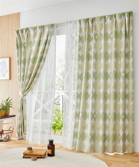 ニッセン（nissen） カーテン レース セット ディズニー 遮光 4枚