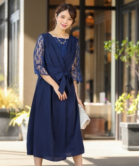 スペシャルset価格 ドレス パーティー 大きいサイズ レディース 前開き カシュクール デザイン ワンピース 結婚式 二次会 お呼ばれ セミフォーマル対応 披露宴 8l ニッセン Nissen ニッセン Paypayモール店 通販 Paypayモール 無条件 特別価格 Kpiss Fm