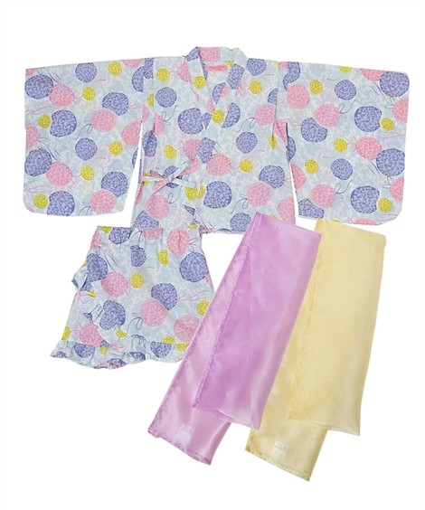 豪華な 浴衣 ドレス 上下 帯2本 スカート タイプ 女の子 身長100 110 ニッセン Nissen 1 子供服 130cm