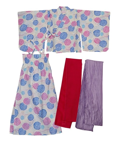 浴衣 ワンピース 本日限定 上下 帯2本 サンドレスタイプ 女の子 子供服 130cm ニッセン 110 Nissen 1 身長100