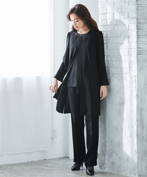 10周年記念イベントが 喪服 スーツ パンツ 大きいサイズ レディース 礼服 ロング 羽織重ね着風 ブラウス 有 4l 5l 6l ニッセン Nissen Catalogo Limpezamania Com Br