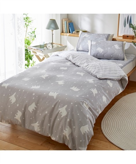 ニッセン（nissen） 寝具 掛け布団カバー 接触冷感 シロクマ プリント