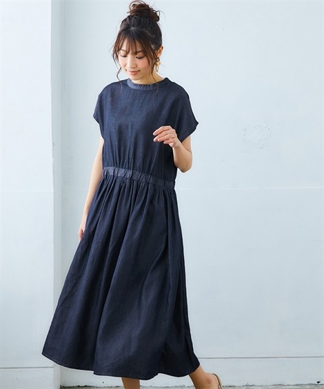 ワンピース ロング マキシ レディース ふわり テンセル混 デニム S M L Ll ニッセン Nissen ニッセン Paypayモール店 通販 Paypayモール