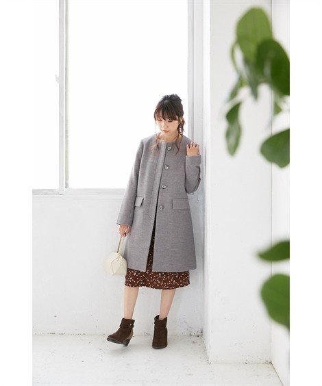 カジュアル コート Nissen ニッセン Paypayモール店 通販 Paypayモール 小さいサイズ レディース ノーカラー Ss