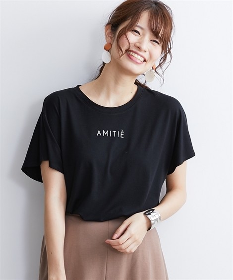 Tシャツ カットソー レディース ゆるっと 落ち感 可愛い ロゴ M/L/LL ニッセン nissen｜nissenzai｜07