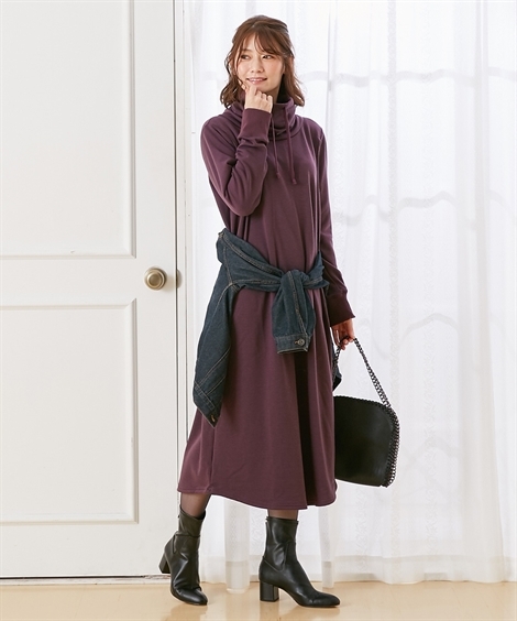 犬印本舗 ワンピース マタニティ ママ 産前 産後 授乳服 あったか 全店販売中 ロング丈 Nissen Ll ニッセン 裏シャギー 冬 3l