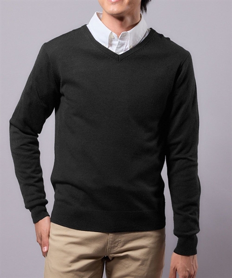 ニッセン（nissen） ニット セーター メンズ 洗濯機で洗える 薄手 V