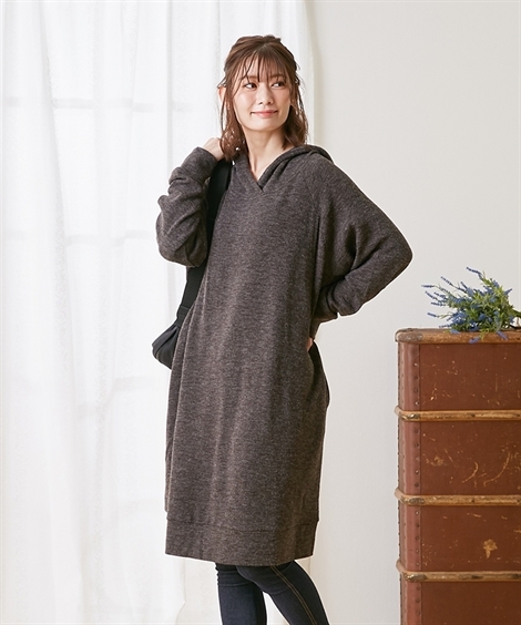 ワンピース マタニティ ママ 産前 産後 授乳服 ニットソー Nissen Ll 3l ニッセン ゆったり パーカー 商舗 冬