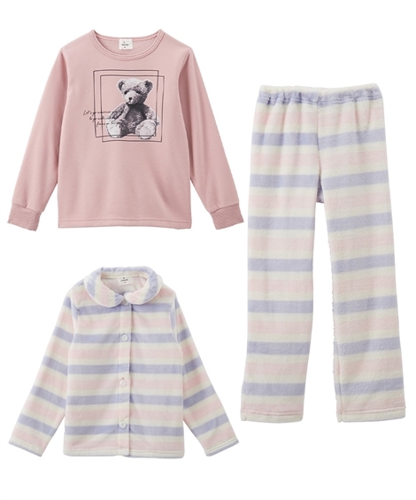 パジャマ・ルームウェア|２トップスパジャマ（女の子　子供服　ジュニア服） ニッセン nissen(ピンク系ボーダー)