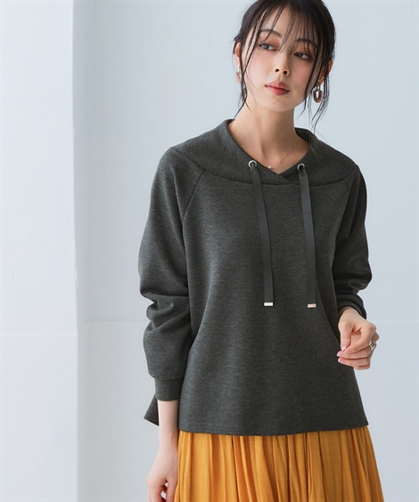 ニッセン（nissen） トレーナー レディース なめらかポンチ素材 立ち衿