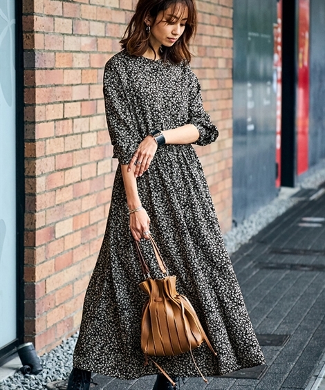 ワンピース ロング マキシ レディース 小花柄 前開き S M L Ll ニッセン Nissen ニッセン Paypayモール店 通販 Paypayモール