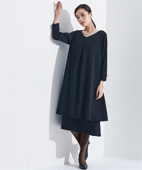 史上最も激安 喪服 ワンピース 大きいサイズ レディース 礼服 防しわ 裾プリーツ デザイン 8l ニッセン Nissen 人気ショップが最安値挑戦 Turningheadskennel Com