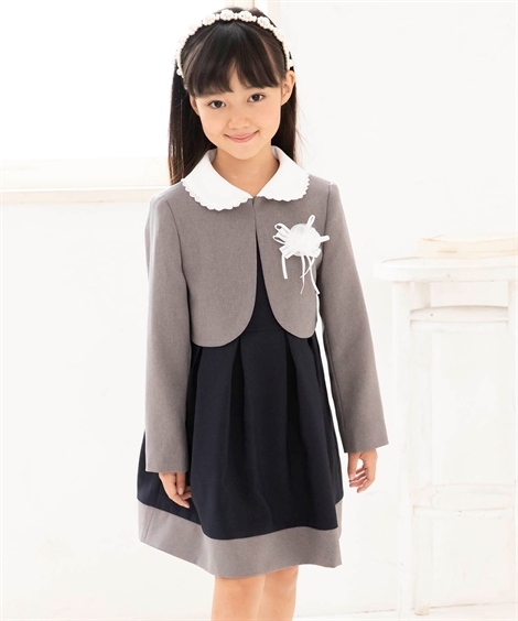 スーツ フォーマル キッズ 女の子 卒園 入学 2点セット ボレロ ＋ ワンピース 子供服 身長110/120/130cm ニッセン nissen